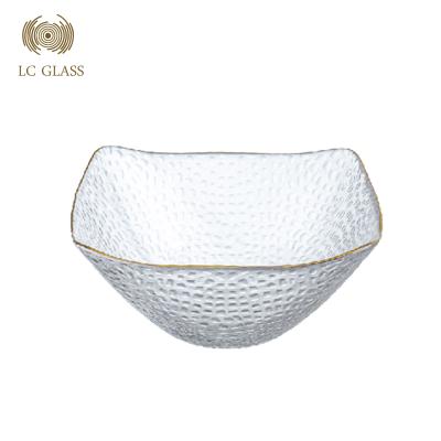 China Viable Salad Bowl Noodle Fruit Salad Bowl Set Color Box Decoration Square Glass Round Home Hotel Restaurant Shape Dining Room 7-15days for sale