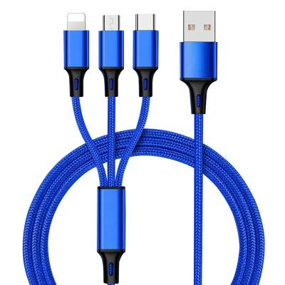 中国 1.2M 2A 帯状USBケーブル 携帯の充電用の 3イン1 データケーブル 販売のため