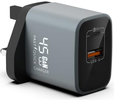 Китай Великобритания Вставка 45 Вт GaN USBA с двойными портами USB C Зарядка сверхбыстрая зарядка Зарядка PD адаптер продается
