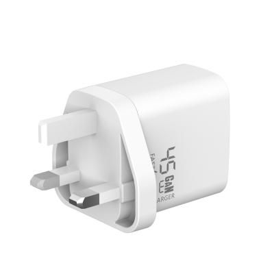 China Cargador rápido de 45W GaN con pantalla a color Adaptador USB-C para carga de dispositivos universales Material ABS Soporte OEM personalizado en venta