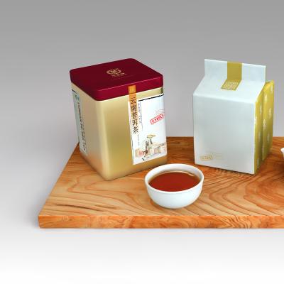 China Loose Tea YN01 Factory Price negotiable 100g Y671 Chinese Yunnan Canned Iron Box cha Ripe Loose Puer Tea Tinned Fermented Pu 'er Tea for sale
