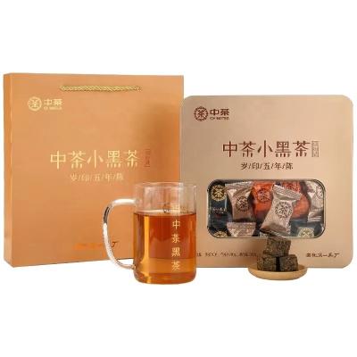 China Compressed tea HN31 wholesale factory price negotiable cha mini individual package 240g per box cha hunan golden flower chinese Dark Tea for sale