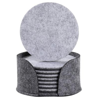 China 8pcs Sustainable Set Modern Decorative Beverage Coasters Tables Absorbent Coasters To Protect Your Furniture Felt Beverage Coaster Set With Stand for sale