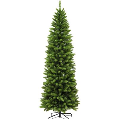 China 596 Heads PVC 7.5 Feet Pencil Solid Pine Holiday Party Artificial Christmas Tree, Green, Stand Bracket for sale