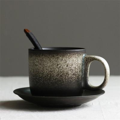 China Guaranteed sale retro ceramic disposable ceramic quality design tea and coffee cup matte creative handmade saucer for sale