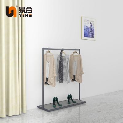 China Customized clothing store design display stainless steel floor rack high end shop clothes display stand for sale