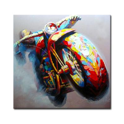 China Wall Decor Modern Handmade Palette Knife Motorcycle Oil Painting On Canvas for sale