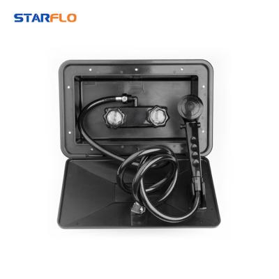 China With STARFLO Turnout Anti-UV Material Black Outdoor Camper RV PP Shower Box Kits With Lock And Keys for sale