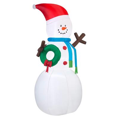 China Home Decoration / Preholiday Holiday Celebration Giant Inflatable Snowman With Hat Explosion LED Lights Outdoor USA Christmas Snowman Inflatables Decoration for sale