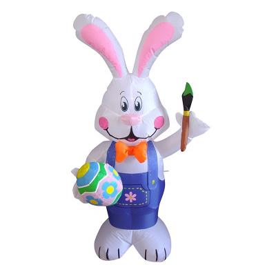 China Home Decoration/Outdoor Decoration Factory Wholesale Bunny With Egg LED Easter Light Inflatable Cute Rabbit Holiday Celebration for sale