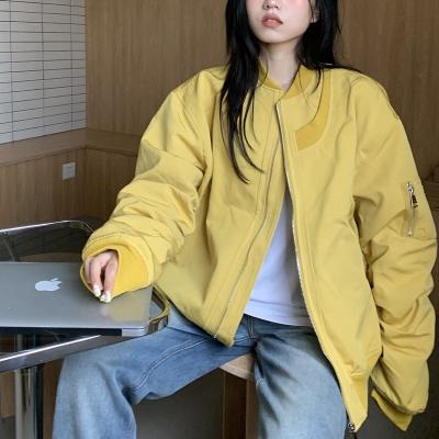 China Waterproof American Retro Flying Suit Down Cotton Ladies Jacket Autumn Loose And Design Work Women Jacket for sale