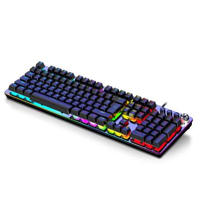China Keypad Switch LED Backlit Blue RGB Black Blue Multimedia USB Wired Mechanical Keyboard Keyboard for sale