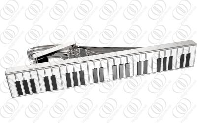 China Mens Fashion Piano Key Tie Clip 316L Stainless Steel Enamel Design for sale