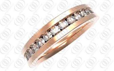 China Rose Gold CZ Stainless Steel Rings Jewelry , Gold Diamond Wedding Ring for Her for sale