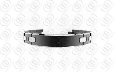 China PVD Germanium Titanium Bracelet Hammered Silver Jewelry ODM / OEM for sale