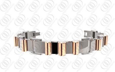 China 12mm TUV Ti2 Titanium Biomagnetic Rose Gold Bracelet For Men for sale