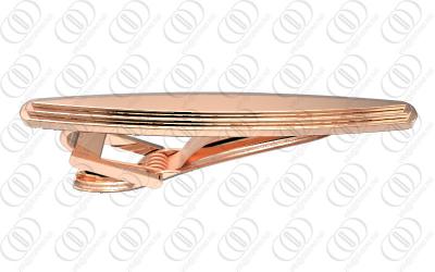 China 18K Rose Gold Engraved Tie Clips And Cufflinks Oval Shaped TUV for sale