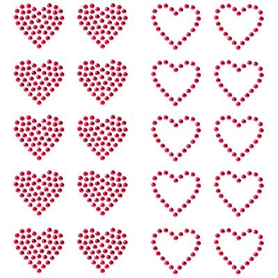 China Custom Flatback Women's Underwear Hearts Shaped Rhinestone Transfer Label for sale