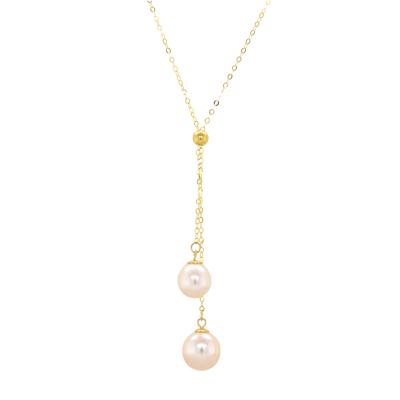 China Delicate Gold Jewelry 18k Gold Fantastic Freshwater Pearls Custom Jewelry Collar Necklace For Lady for sale