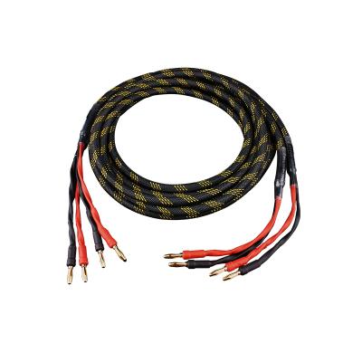 China 4S8 speaker 4 to 4 banana head OFC speaker cable high-end cable speaker amplifier audio cable Canare HIGH FIDELITY for sale