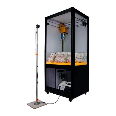 China Metal+acrylic+glass black lattice hook toys claw crane game machines for sale support APP WEB online grab dolls remote control crane machine H5 for sale