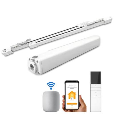 China Morden Good Selling Precise White Aluminum Electric Curtain Opener Electric Track For Office Bedroom for sale