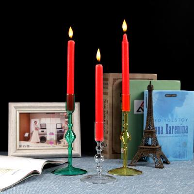 China Home Wholesale Glass Craft Stick Hot Sale Decoration Glass Candle Holder Candlestick for sale