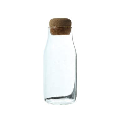 China High Borosilicate Glass Canister Storage Jar Cork Stopper Lid Airtight Jar Candy Stored Glass Jar for sale