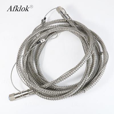 China Stainless Steel Flexible High Pressure Braided Hose 1m/2.5m/5m Working Pressure 3000psi with Safety protection Cable for sale