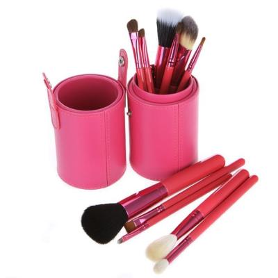 China Angular Blush Multi-use 12pcs Private Label Synthetic Fiber Cosmetic Makeup Brush Set With PU Filter Frame for sale