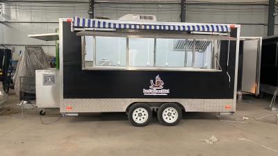 China Multifunctional Square Food Trailer Hot Dog Sandwich Pizza Food Cart Trailer for sale