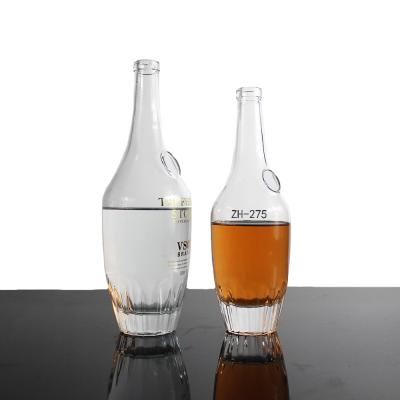 China High Quality 700ml Glass Wine Bottle With Cap For Spirits Whiskey Brandy Clear Bottle Glass for sale