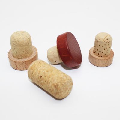 China Non Puddle Bottle Lid Custom Design Wooden Cork For Wholesale With Factory Price Glass Bottle Stopper Caps for sale