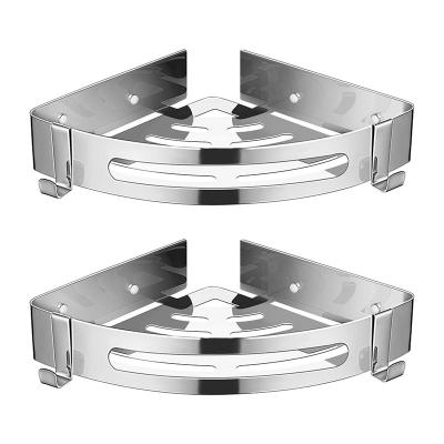 China Wall Mounted Type Wholesale Stainless Steel Bathroom Corner Shelf No Shelf Tripod Corner Bathroom Drilling Wall Mounted Shelf for sale