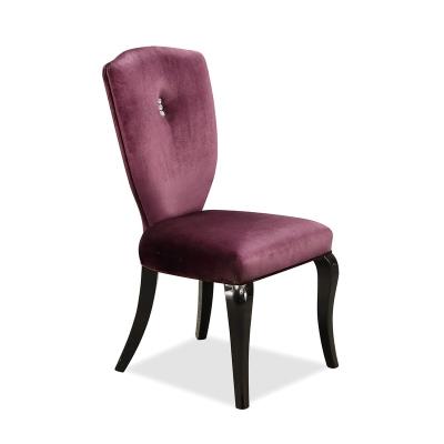 China Luxury Contemporary Hotel Furniture Upholstered Wooden Legs Dining Velvet Cushion Wedding Restaurant Chair for sale