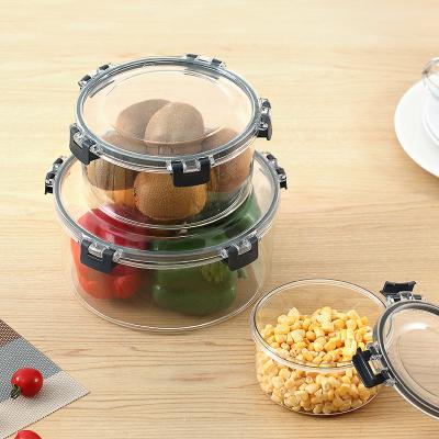 China Heatable Round Multi-Function Takeout Box Storage Box Food Crisper Plastic Fresh-Storage Bowl for sale