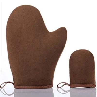 China 100% Velor Washable Custom Washable Thumb Glove Applicator Self Tanning Tanner Mitt Sunless Tanning Mitt for sale