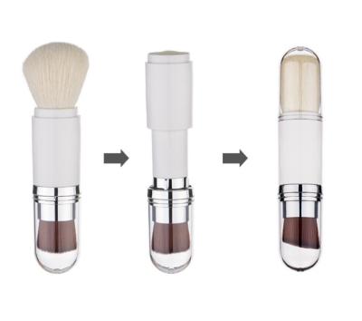 China Angular Blush Hot Selling Amazon 2 In 1 Double Ended Make Up Powder Brush Professional Makeup Kabuki Double Side Brush for sale