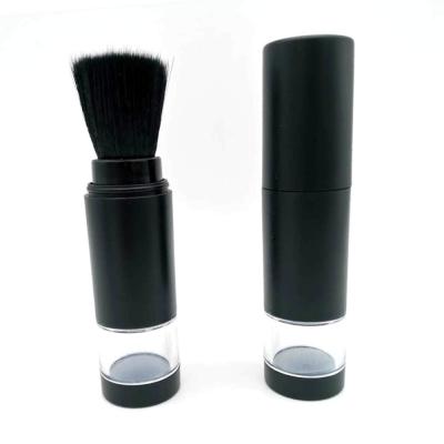 China Angular Blush Professional Private Label Makeup Powder Dispenser Brush Face Powder Brush With Container for sale