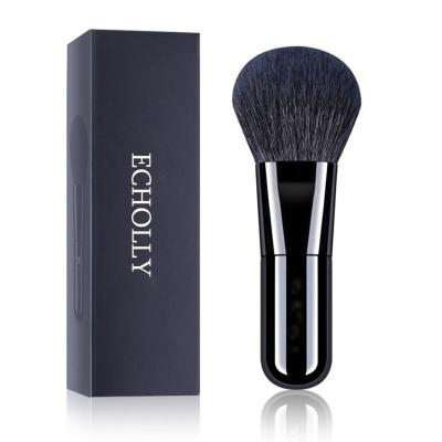 China Angular Blush Wholesale Private Label High Quality Cosmetic Tools Brush Soft Goat Hair Black Makeup Powder Brush for sale