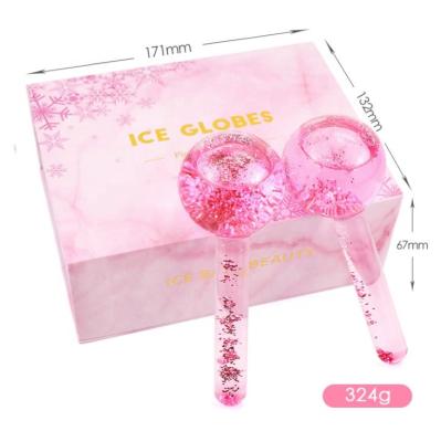 China Best Private Label Factory Wholesale Wave Massage Ball Beauty Magic Glitter Whitening Cooling Ice Blue Pink Globes For Face for sale