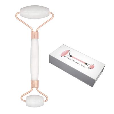 China Double Face Rollers 100% Natural White Jade Stone Message Roller for sale