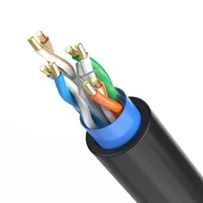 China SFTP CAT6 Ethernet Cable - 23AWG Solid 100m Max Distance PE+PVC Jacket for Outdoor Use for sale
