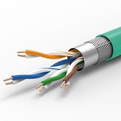 China Bulk SFTP CAT5E Cable 24AWG 100MHz for Wholesale Green LSZH High-Speed Data Transfer for sale