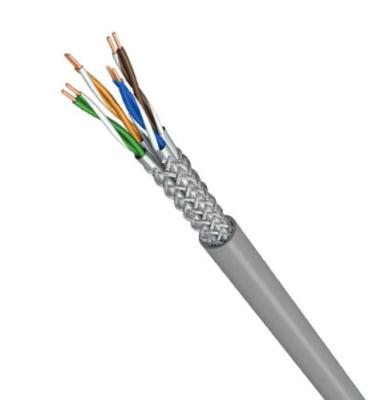 China Shielded Ethernet SFTP CAT6A Cable Gray PVC Cable With 500MHz 10Gbps Data Transfer for sale