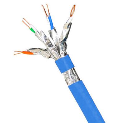 China 1000FT SFTP CAT6A Cable 23AWG LSZH Cable With Blue Jacket 500MHz 10Gbps Transmission for sale