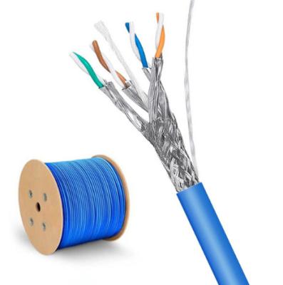 China SFTP CAT7 23AWG 600MHz Cabo de rede de PVC azul para transferência de dados de 10Gbps à venda