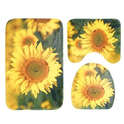 China Sustainable Absorbent Bathroom Cover Set Modern Bath 3pcs Bathroom Cover Toilet Seat Mat for sale