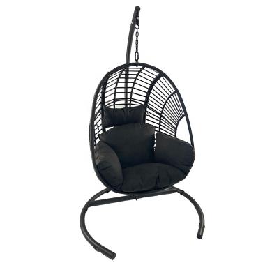 China Modern Outdoor Rattan Swing Chair Patio Wicker Basket Cushions For Patio Swing Egg Chair for sale