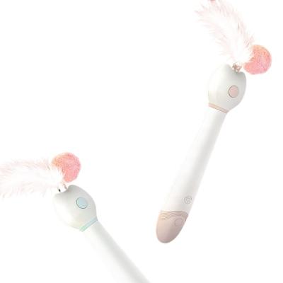 China Sustainable Smart Dual-Head Feather and Laser Cat Teaser for sale